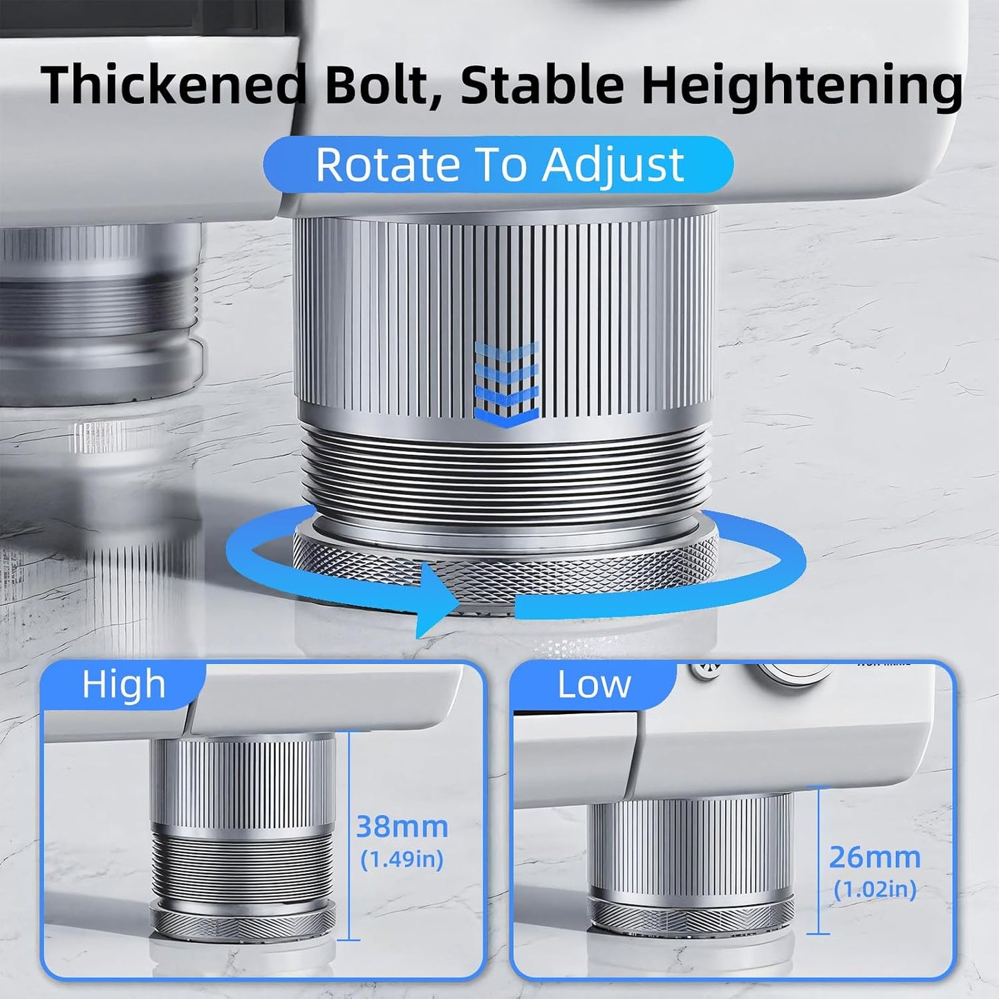 Blissfuhue Feet,4 Pack 0.9-1.5 Inch (500 lbs Adjustable Speaker Isolation - Height Adjustable Vibration Damping Stands