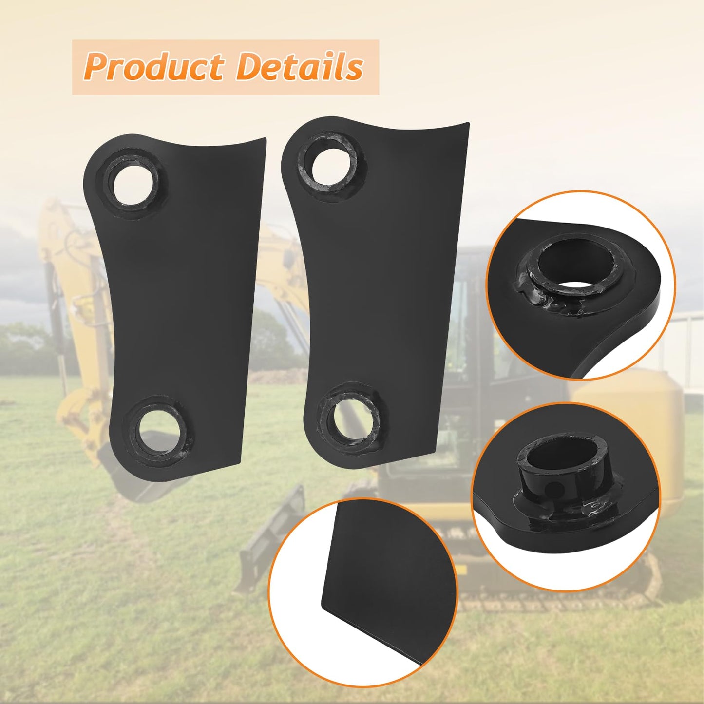 ShareZem 45mm Bucket Attachment Ear Weld On 10-1/4" C-C A Pair Without Pins for Caterpillar 305 305.5 306 Mini Excavator