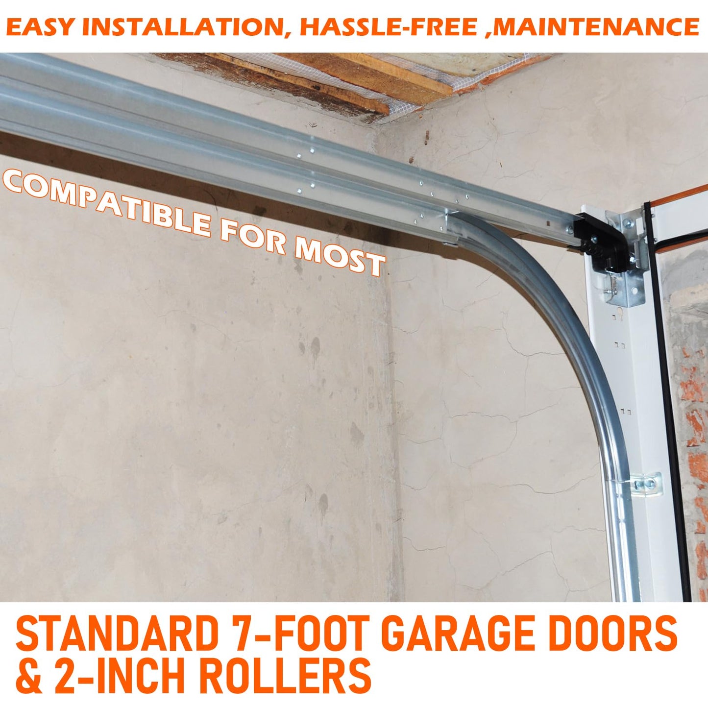 GLIMOVA w/12 Radius Garage Door Track for 7' Door | Total Length 8.5FT Garage Curved Track | Suits 2" Pulley | 1.5mm 20 Gauge Steel | Pair