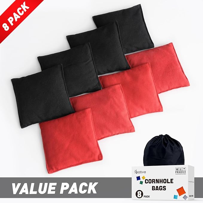 Cornhole Bags Set of 8 Regulation Corn Hole Bean Bags for Cornhole Game, Professional Weather Resistant Corn Hole Bags with Tote Bag