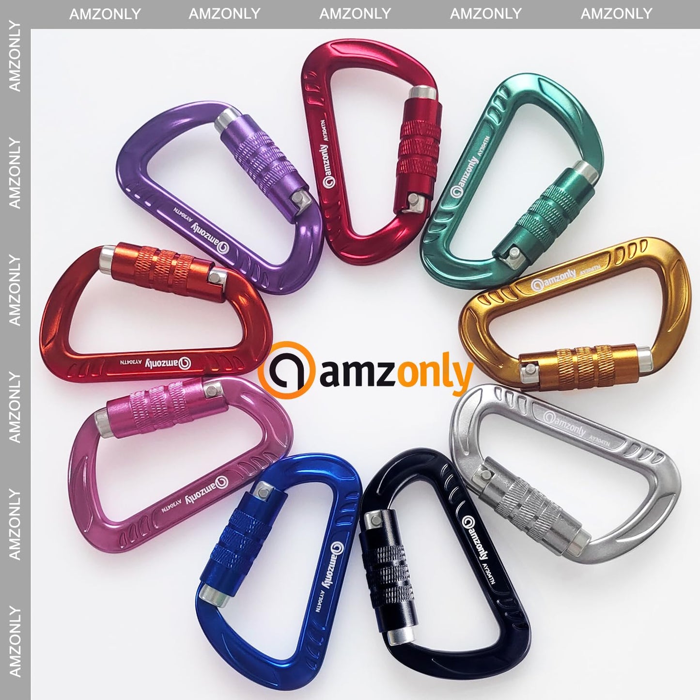 3inch Auto Locking Carabiner Clips Heavy Duty, 12KN /2697lbs Lightweight keychain carabiners, Sturdy Twist Lock Caribeeners for Camping Hiking Hammock Swing Backpack, dog leash and Harness etc, Sliver
