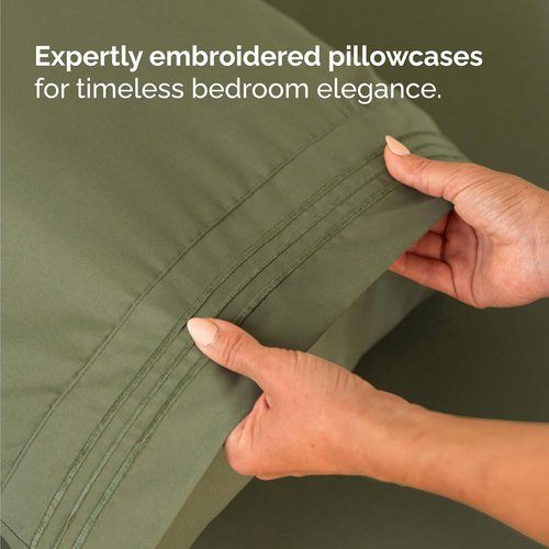 Comfy Twin Size 3 Piece Sheet Set by [Brand Name] - Breathable & Cooling Hotel Luxury Bedding - Deep Pockets, Soft & Wrinkle-Free in Sage Green