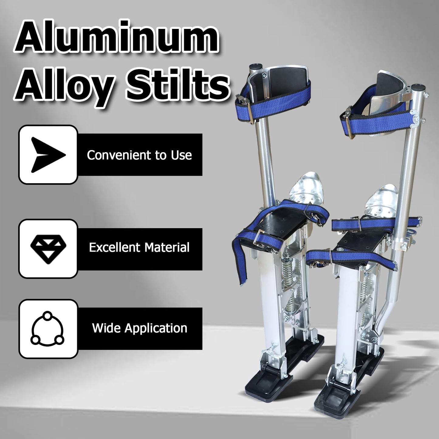 TINVHY 15-23In Adjustable Drywall Stilts for Sheetrock Painting or Cleaning Silver