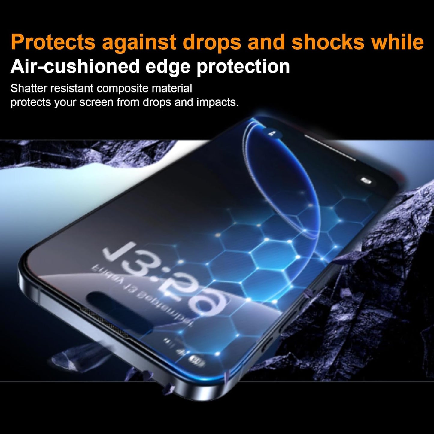 16 6.3inch 2 Pack OneFish for iPhone Pro Tempered Glass Screen Protector Auto Dust-Elimination Easy Installation