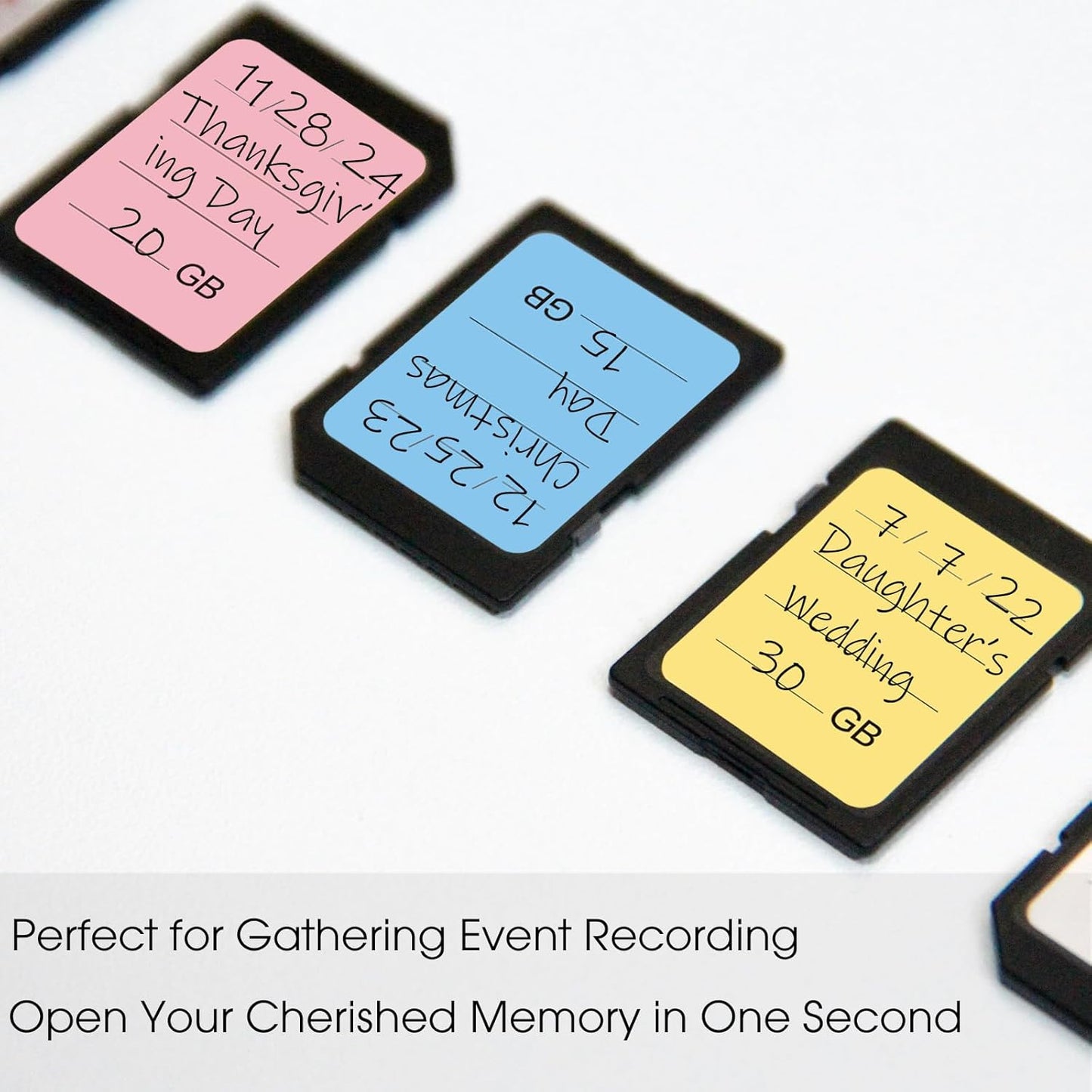 YEWROXY 200PCS Writable(0.98"x0.78") SD Card Labels, Stick-On Camera Memory Card Labels for Photographers,Multi-Color