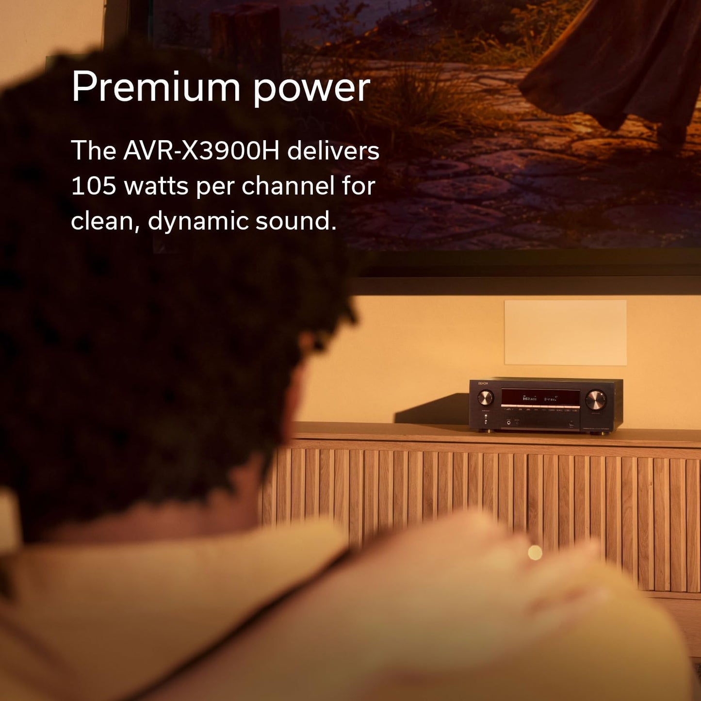 Denon AVR-X3900H 9.4 Channel AV Receiver, 105W Power, Dolby Atmos, DTS:X, AURO-3D & IMAX Enhanced, 8K/60Hz & 4K/120Hz Video Support, HEOS Multiroom Audio Streaming