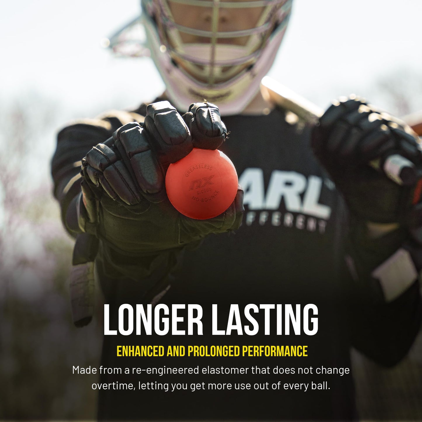 PEARL NX Greaseless Lacrosse Balls by Guardian Innovations (20 Pack) - Long Lasting, No-Bounce Balls Perfect for Indoor Play and Practice - Red