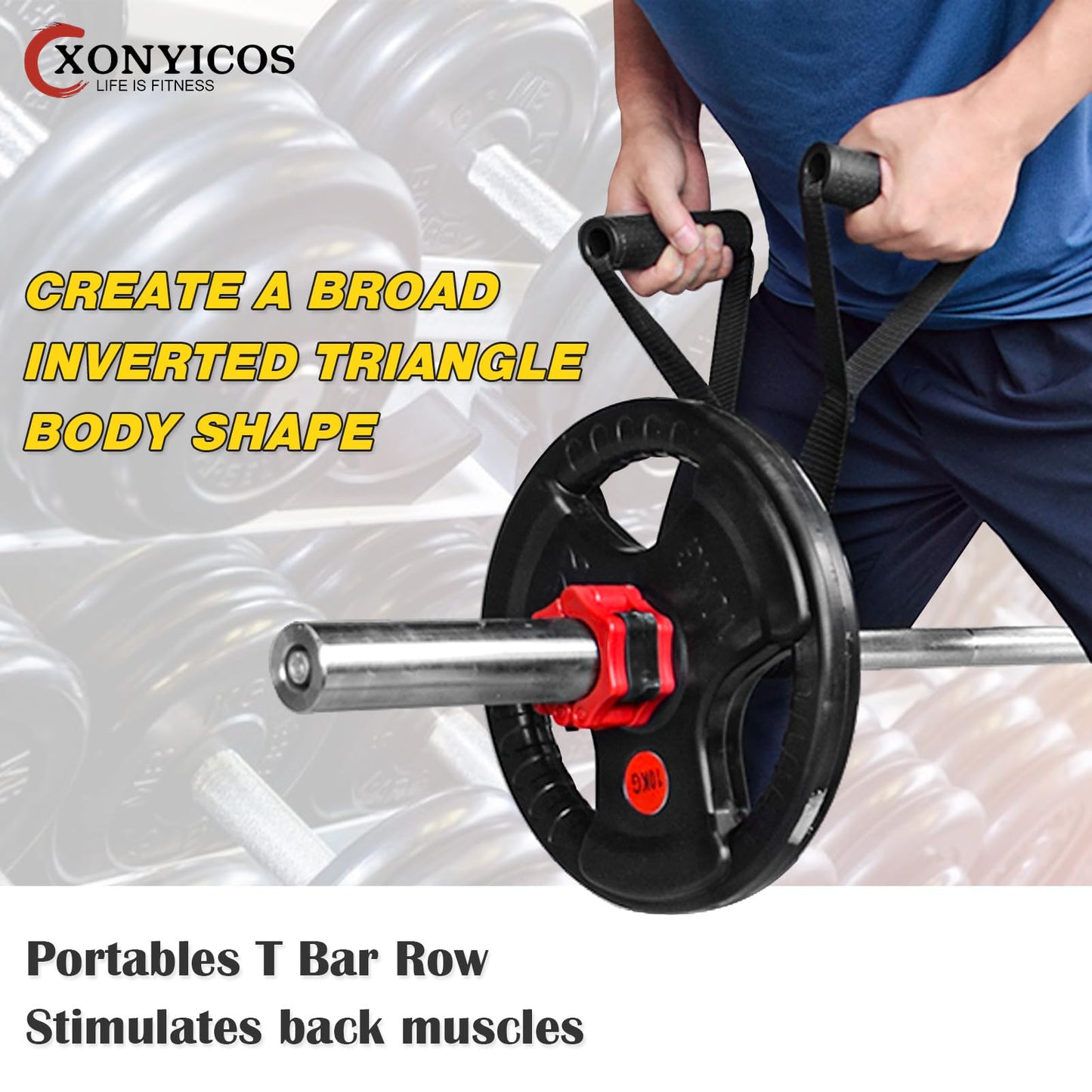 XonyiCos Portable landmine Straps Handle for landmine Attachment for barbellGrips Landmine Attachments Home Gym Equipment for Build Arm Shoulder Back Muscles