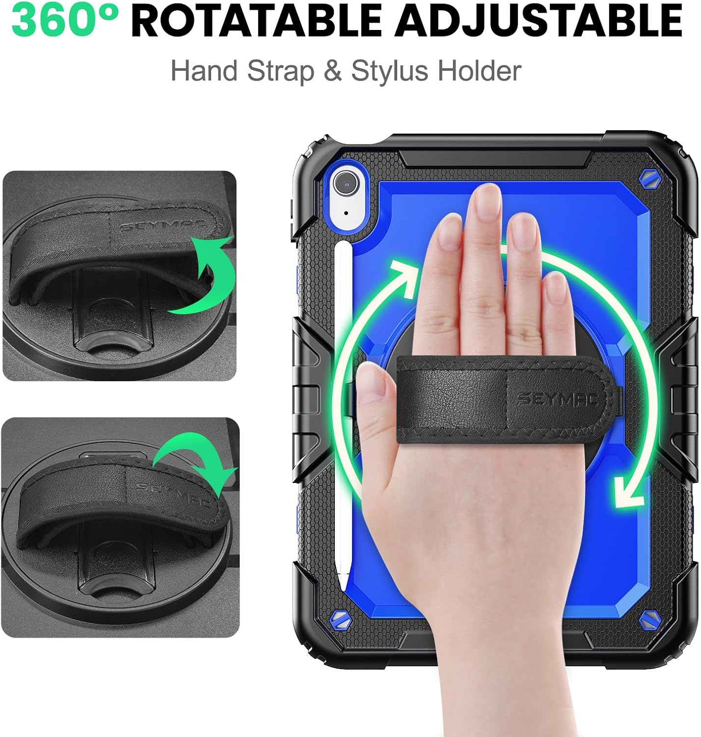 SEYMAC (A16) 11th/10th 2025/2022 (11/10.9), Case for iPad Generation Heavy Duty Full-Body Shockproof Protective Case