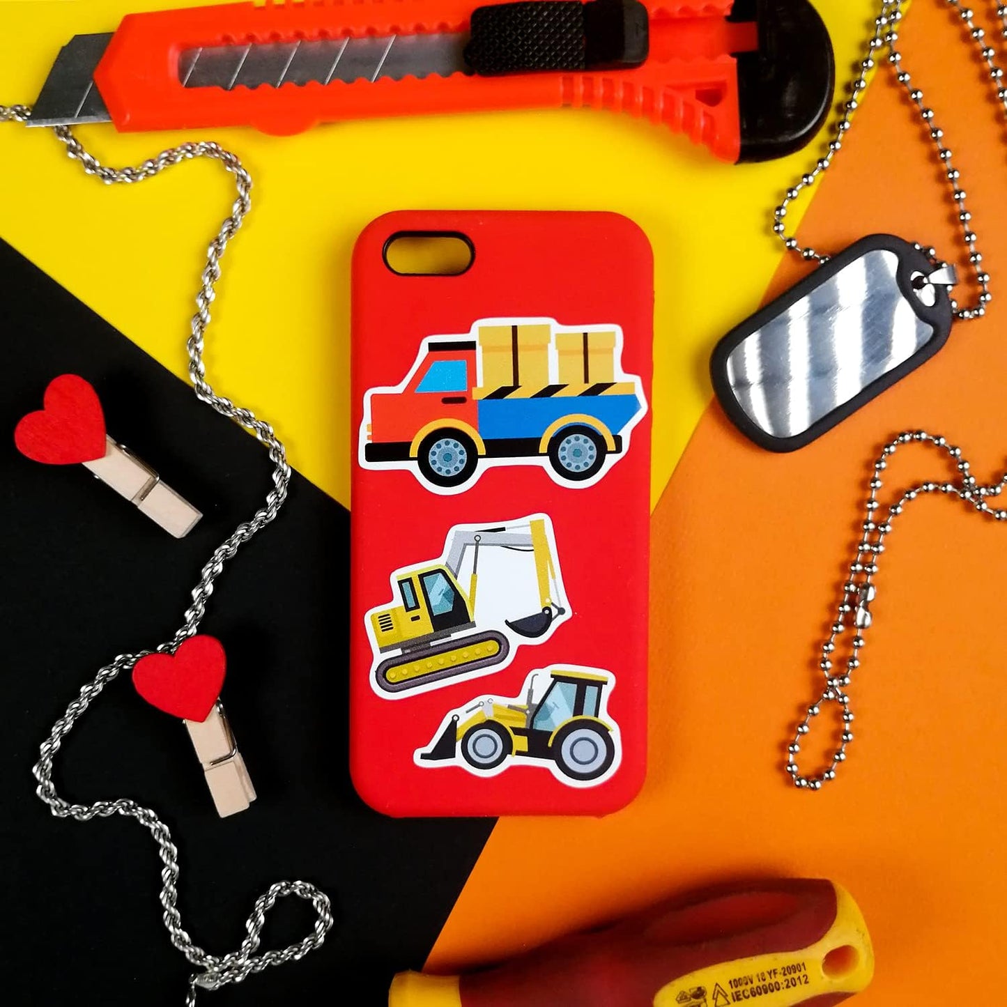 100 Pcs Construction-Themed Stickers - Perfect for Birthday Parties and Gifts