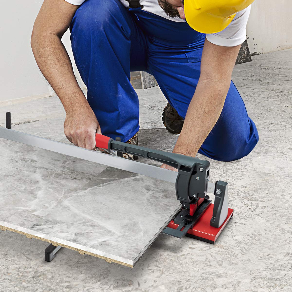 IRONMAX 48 inch Manual Tile Cutter, Professional Ceramic Tile Cutter Tools with Ergonomic Handle, Removable Scale, Adjustable Brackets, Porcelain Cutting Machine with Tungsten Carbide Cutting Wheel
