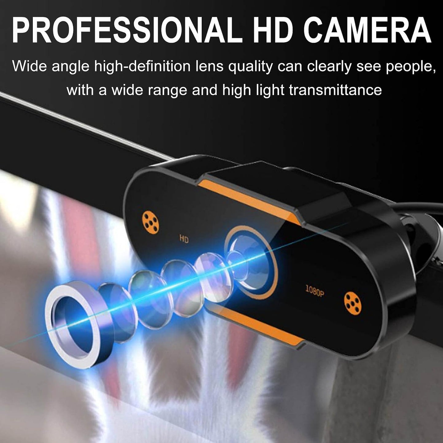 Lovskoo 1080p Focus,110 Streaming Camera HD Webcam with Microphone,Fast Auto Wide Angle, Auto Light Correction, USB Pc