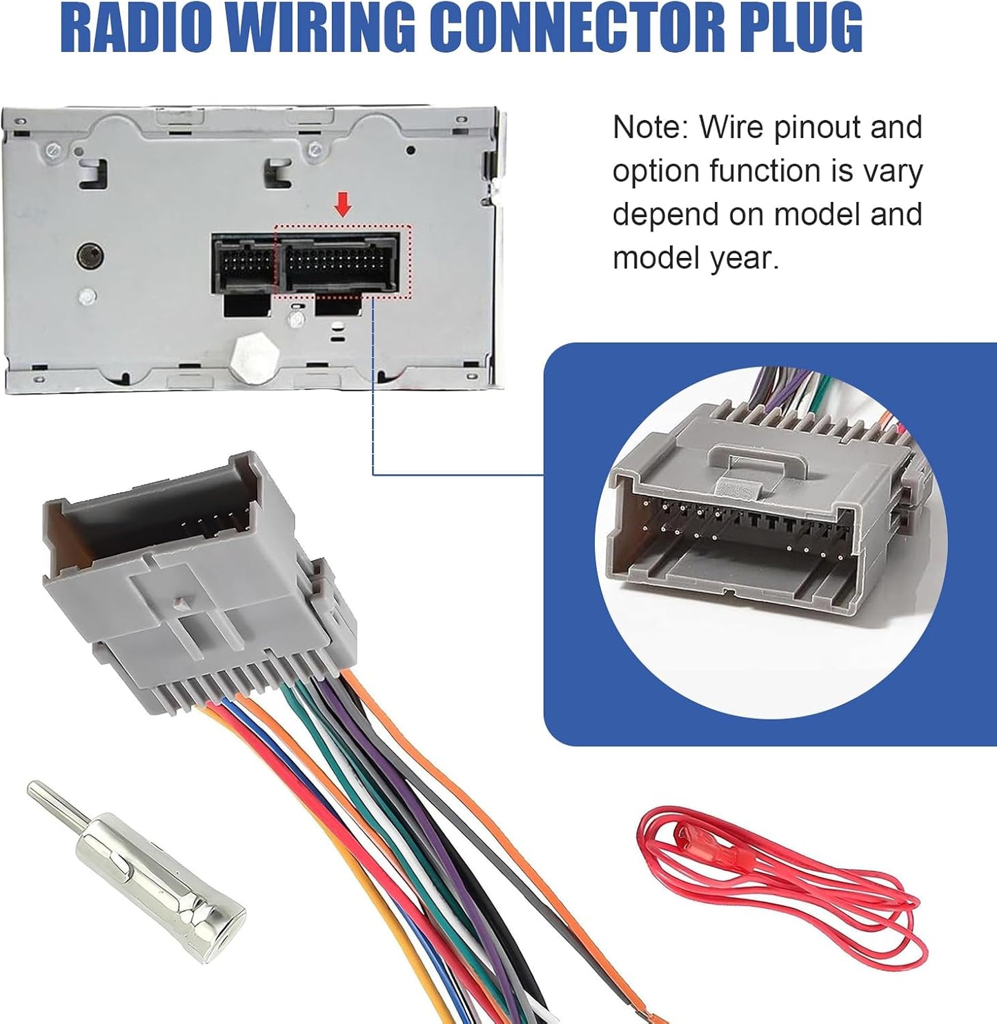 DACIRTY Pack-3 Hummer Car Radio Wiring Harness Adapter, Audio Modification Pigtail Connector Plug, Stereo Wiring