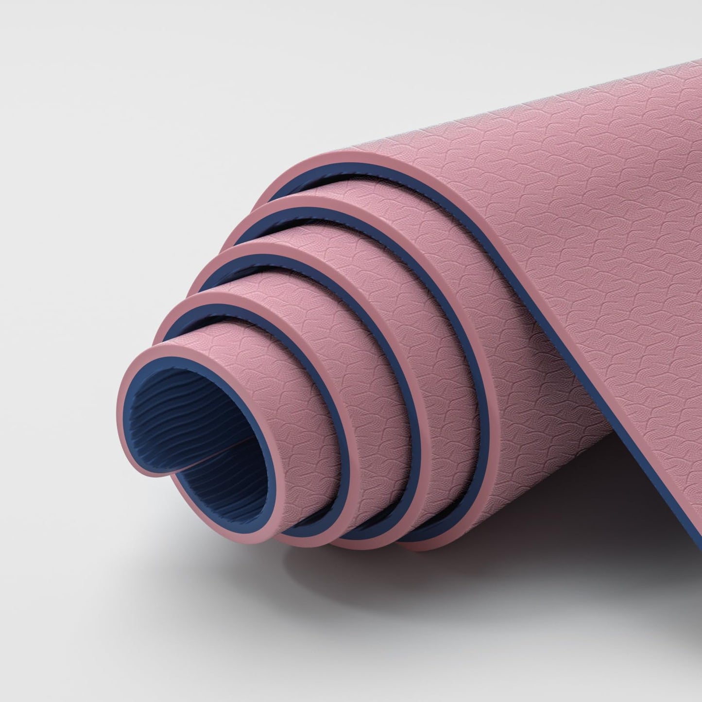 ILILI Yoga Mat Thick Soft Exercise Mat for Home Gym, Anti-Tear Cushioned Mat for Men Women, 76"x32.7"x0.35" for Stretching, Pilates(Pink + Dark Blue)