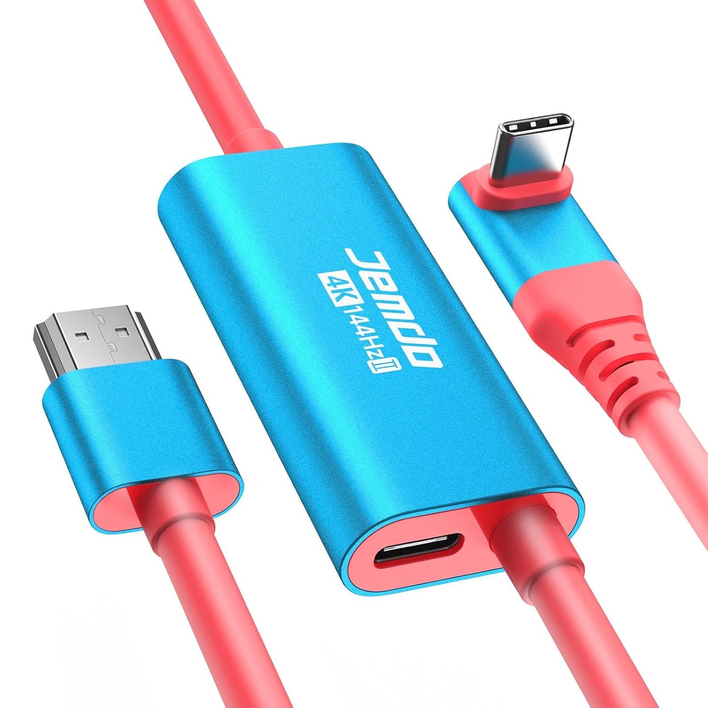 JEMDO 2 Station,4K@144Hz 48Gbps 2.1 6.6 ft,100W 2 V21.0.0) /2017/OLED Switch Right Angle HDMI Cable Dock USB C to HDMI