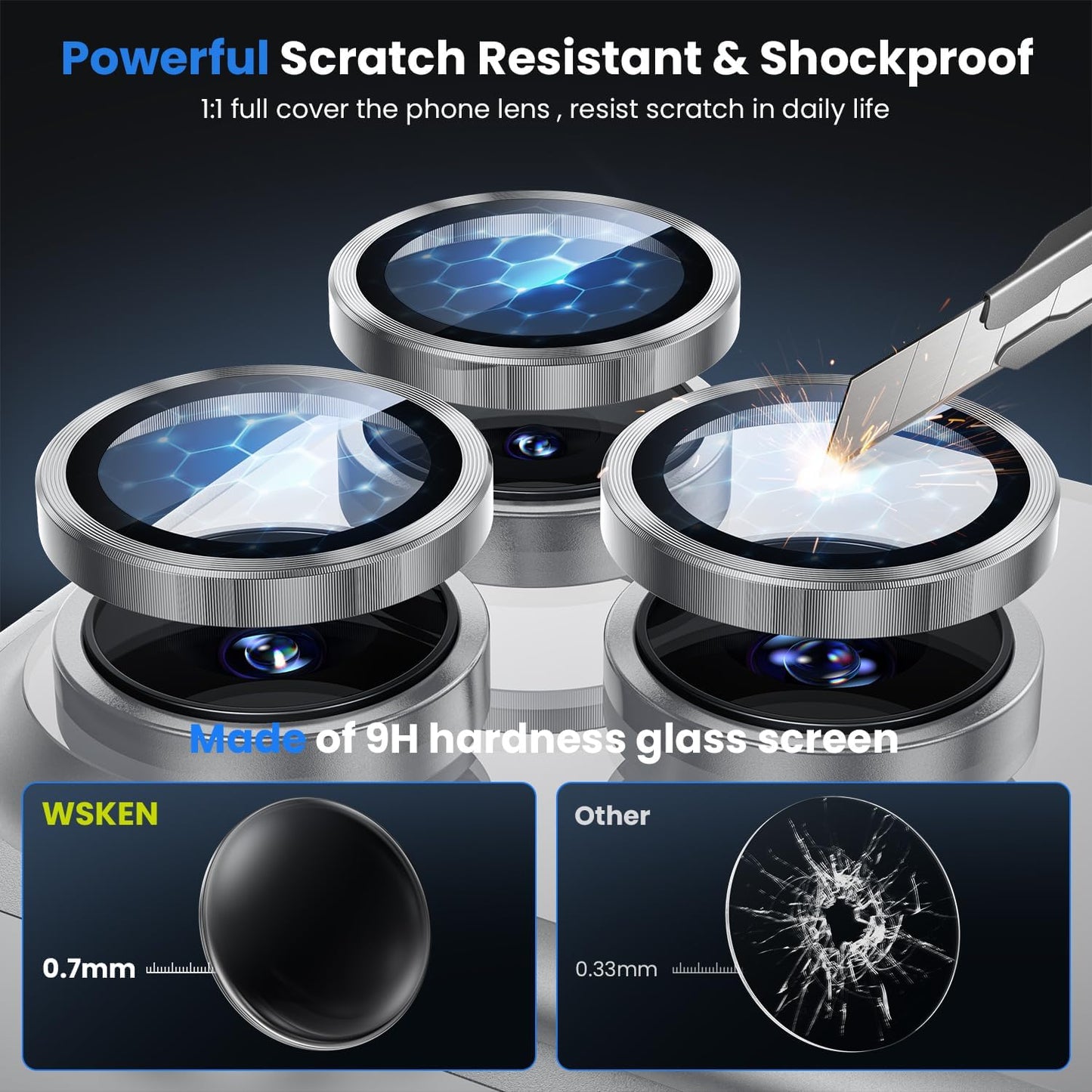 17 17 WSKEN for iPhone Pro/iPhone Pro Max Camera Lens Protector - [Original Shooting Mode] Shatterproof Metal HD