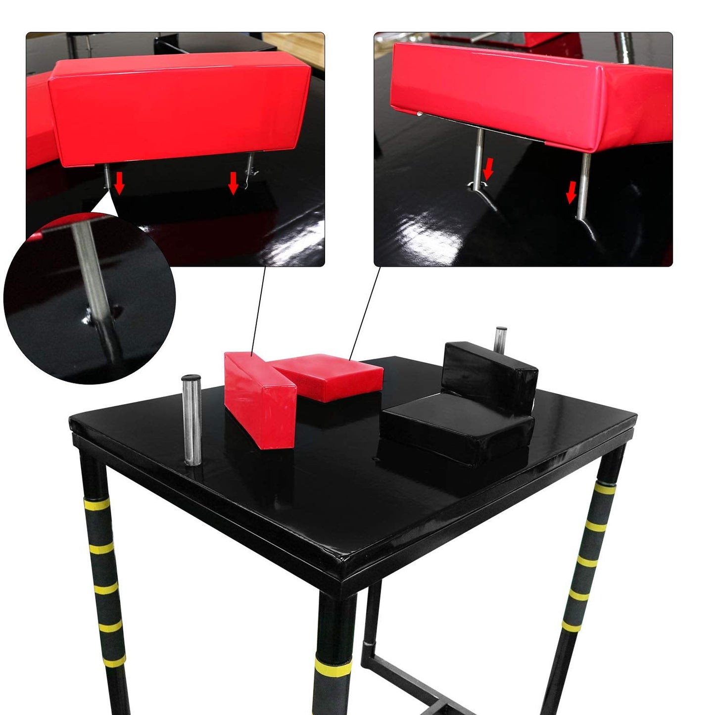 INNOLIFE Standard Arm Wrestling Battle Table with Strap,Professional Wrist Strength Training Support Plate