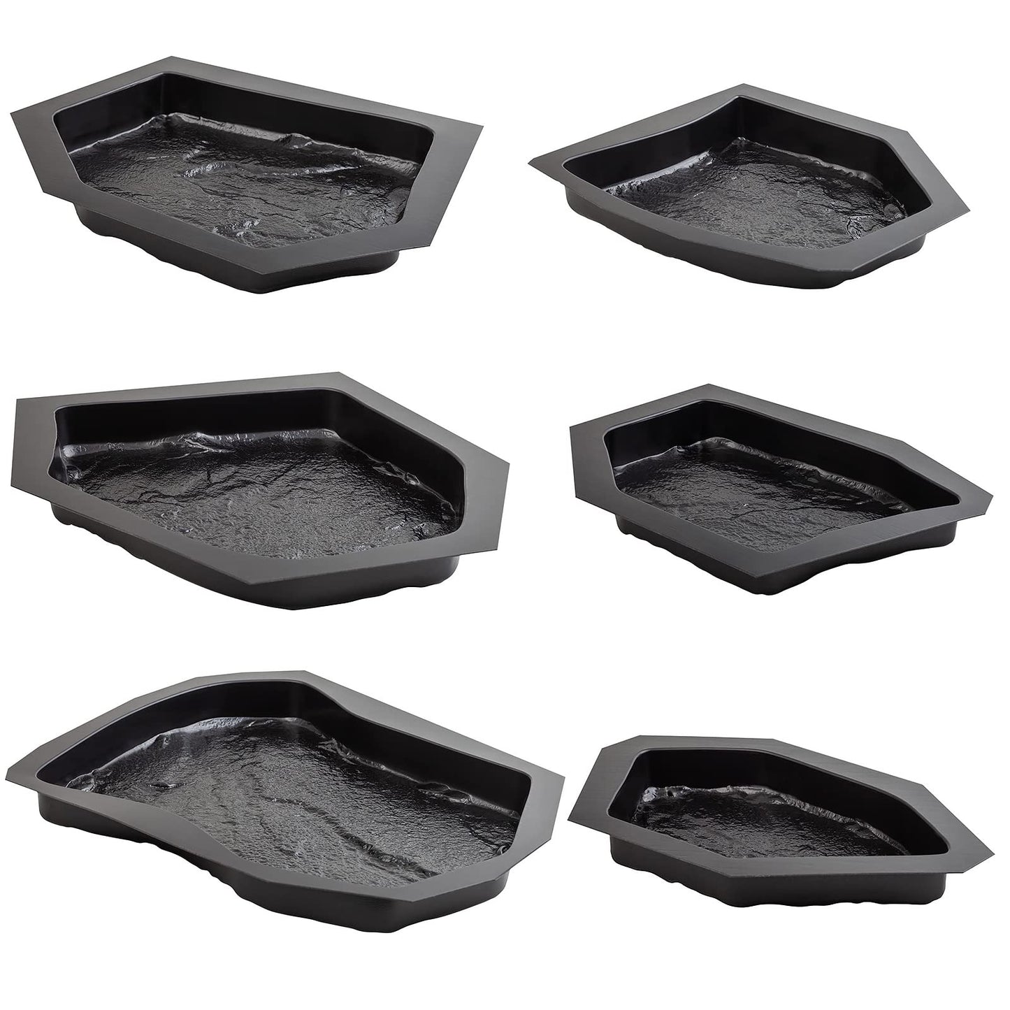 4 pcs Beautiful Plastic Form Big Pathmaker Concrete Molds & 6 pcs Flagstone Molds ABS 2mm Cement Mold - Paving DIY Stepping Stone Mold