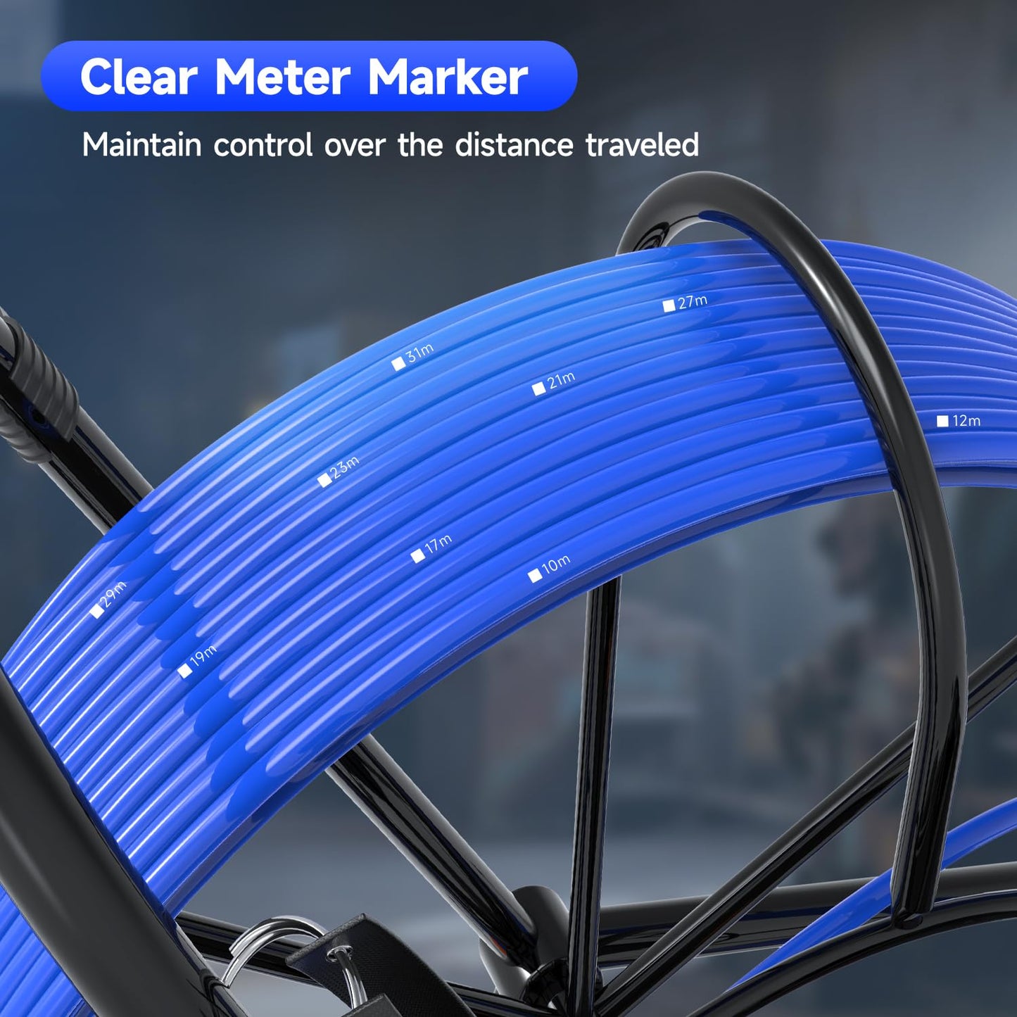 Oiiwak Sewer Camera, 165FT Sewer Pipe Inspection Camera with 9'' LCD Monitor for Snake Drain Plumbing Pipe, 720P DVR Recorder, 12 LEDs, IP68 Waterproof 23MM Industrial Borescope, 16GB SD Card