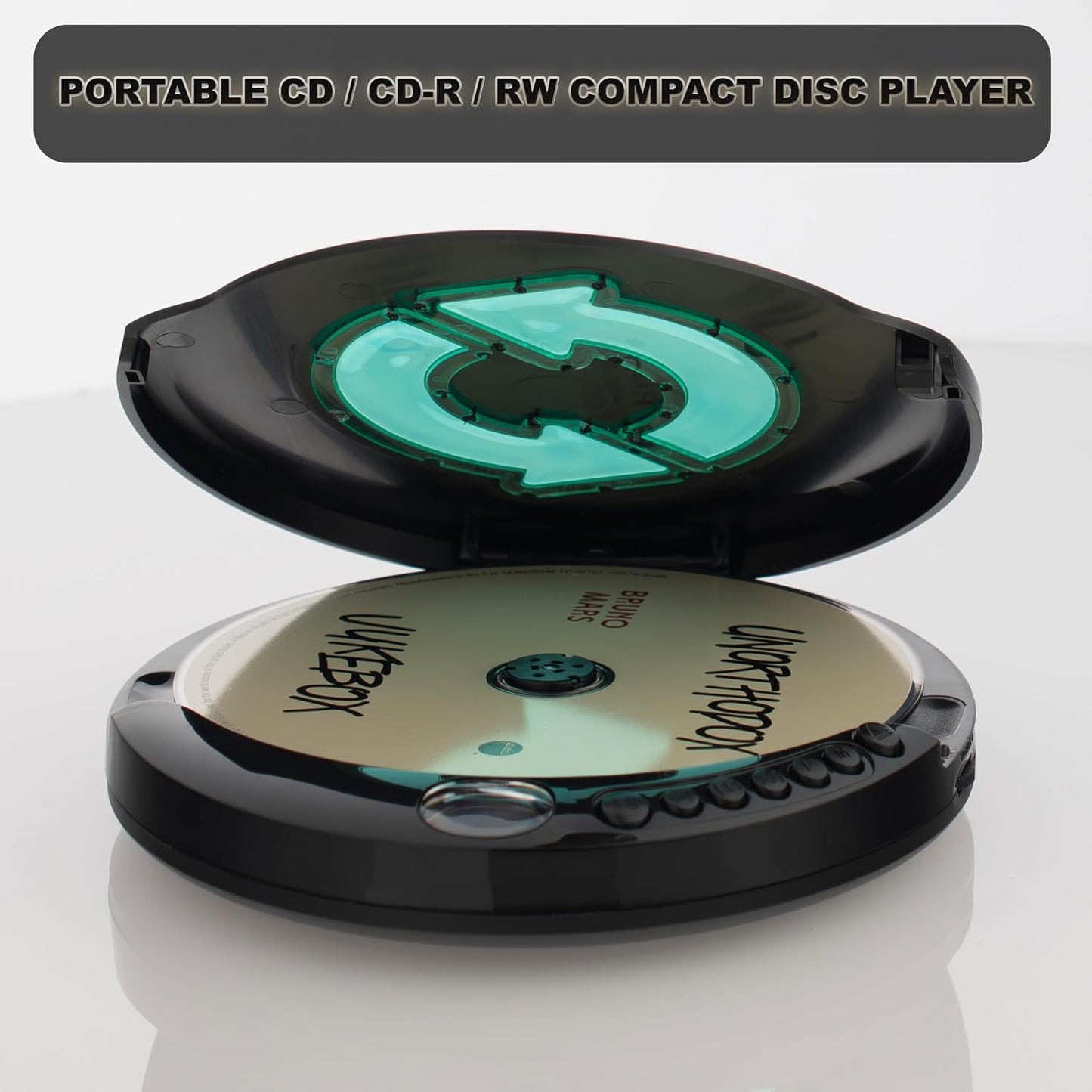 Memorex MX-DM80 Portable CD Player | Compact Disc Player with Anti-Shock Technology | LCD Display, Stereo Earbuds, Low