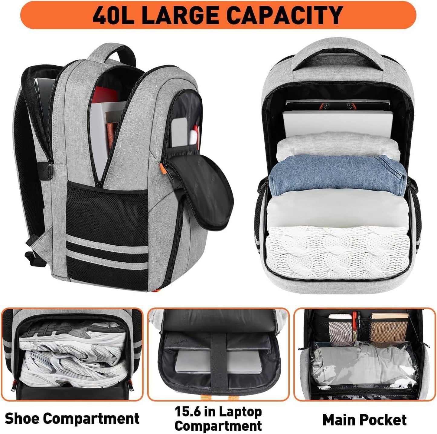 Backpack Backpack 15.6 Inch Ytonet Gym For Men Women, for Men with Shoe Compartment, Water Resistant Workout Sports Bag