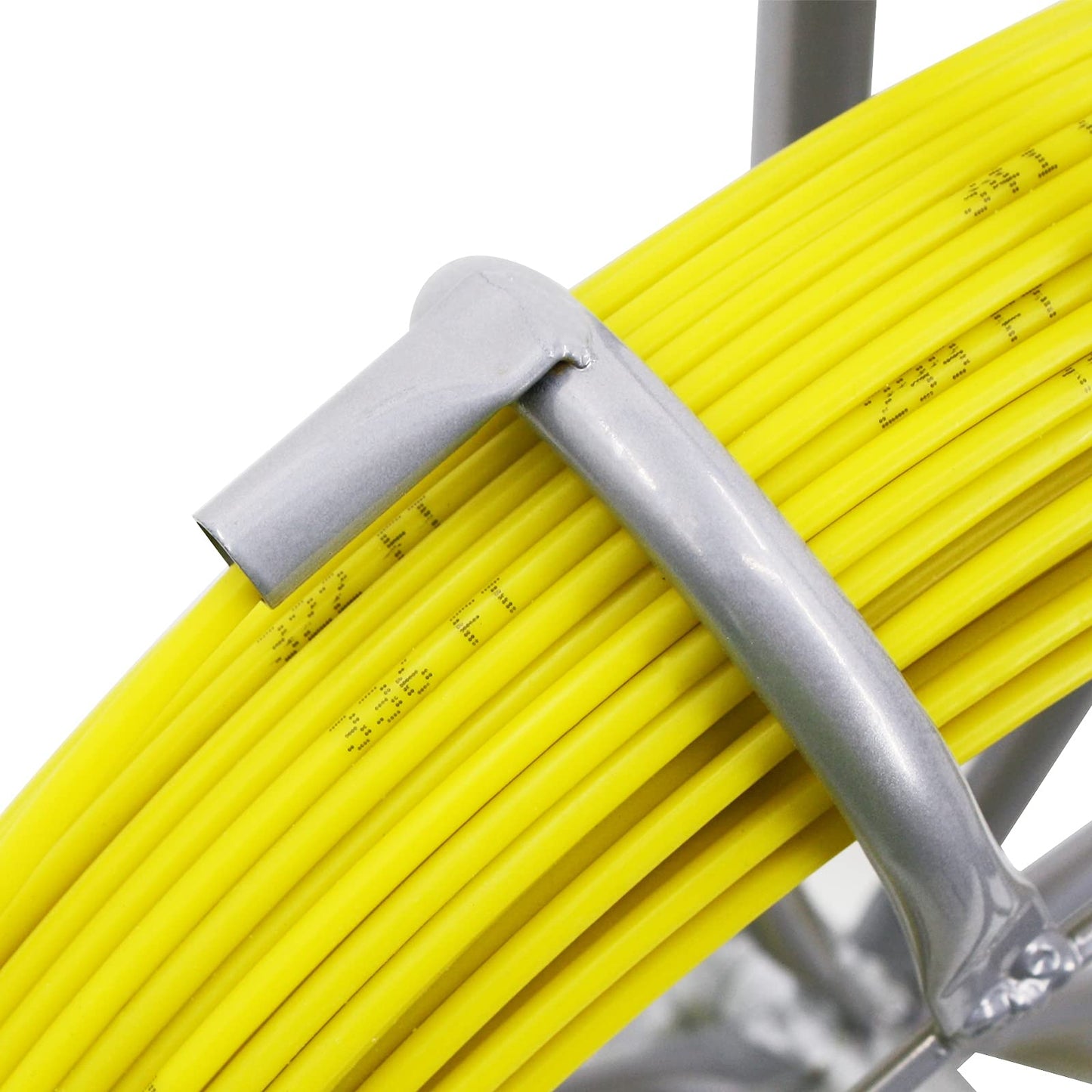 6MM 450 FT Duct Rod Fiberglass Fish Tape Electrical Wire Cable Puller Duct Rodder Fish Tape Puller Wire Cable Running with Cage