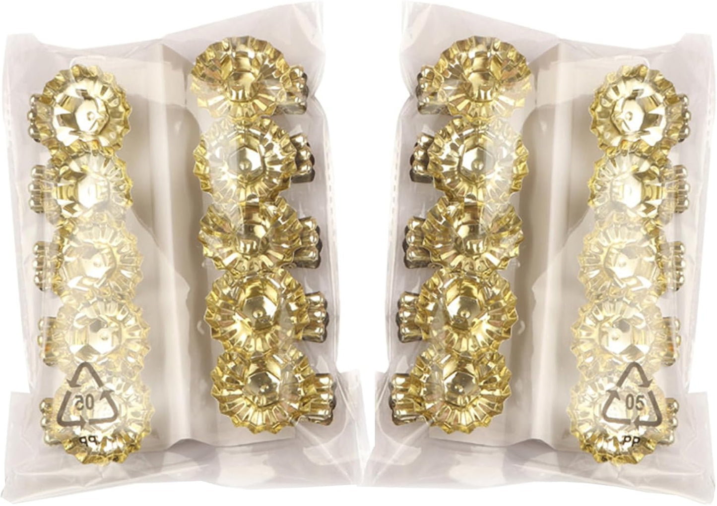 Skiennix Gold Flower-Shaped Candle Holders - 20PCS Clip-On Design for Christmas & Special Events