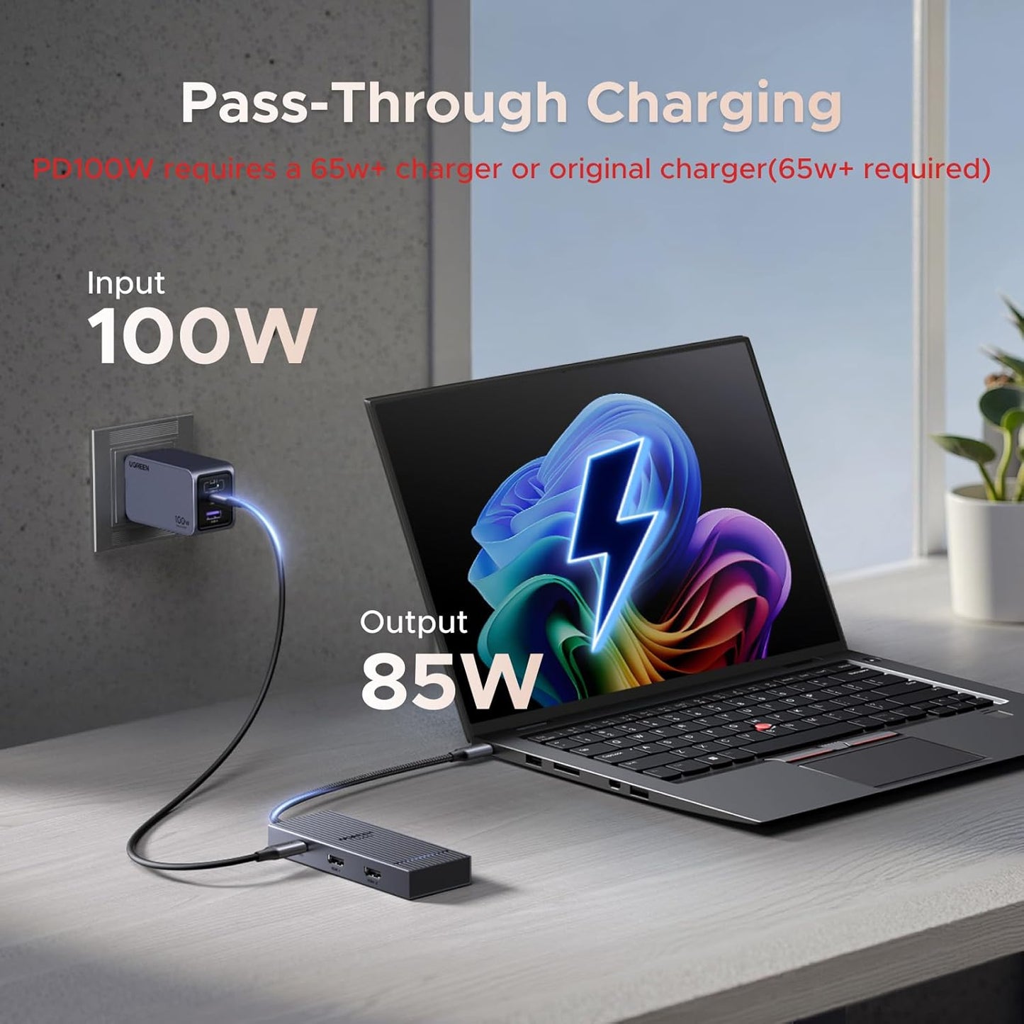 UGREEN 7 1 4K@60Hz 10Gbps 100W in Docking Station Dual Monitor, USB C Hub Dual HDMI Display, USB-A/C Data Ports, PD