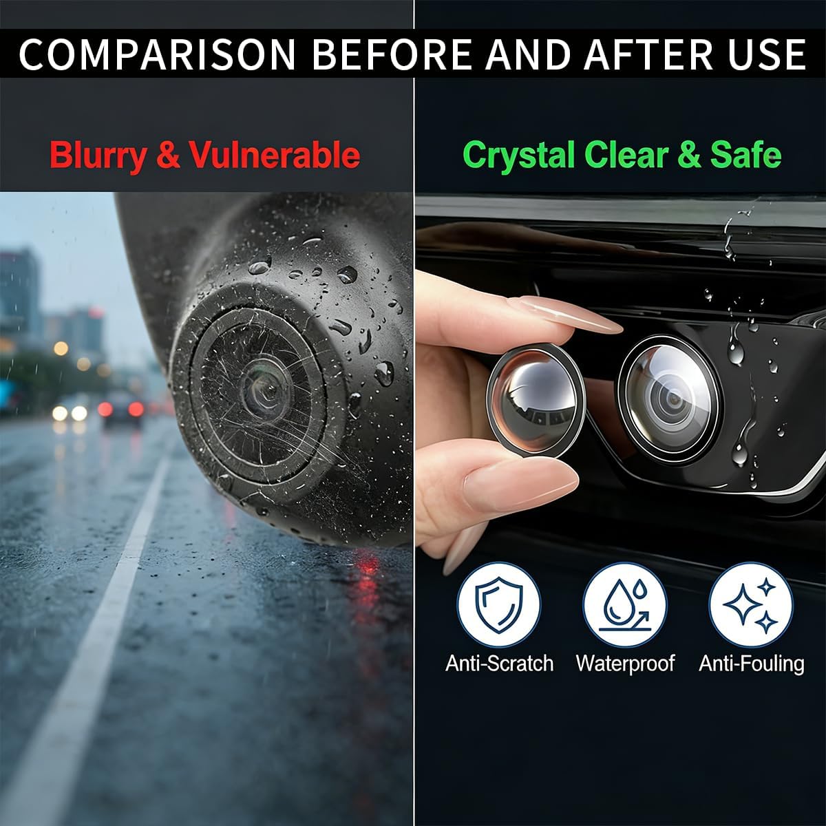 Generic 2-Pack Car Backup Camera Lens Protector, Ultra Clear Protective Film for Rear View Camera, Waterproof Anti-Fog