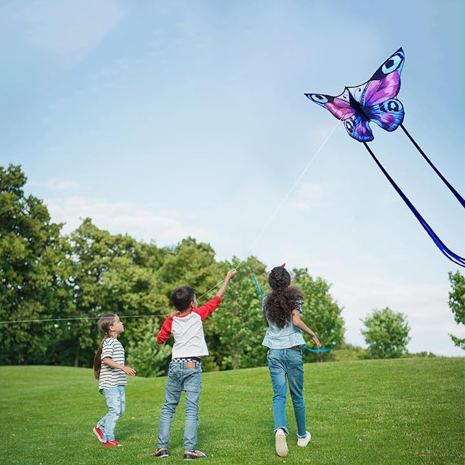 Colorful Butterfly Kite,Easy to Fly Large Outdoor Kite for Kids & Adults, Beach & Park Toys with Durable Nylon, Family Fun Activities