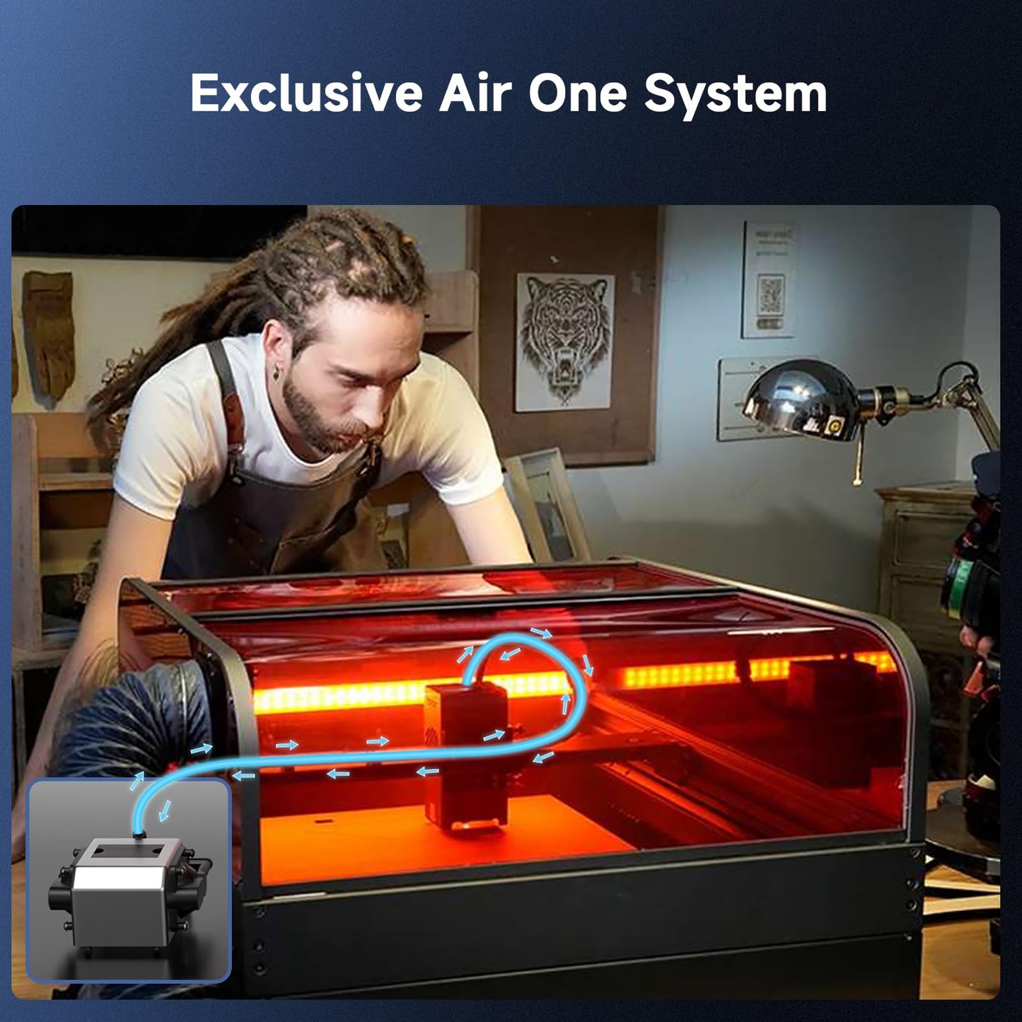 Creality Falcon2 Pro 60W Laser Engraver, Enclosed Laser Cutter with Air Assist, 3-in-1 Laser Module, HD Camera Positioning, Auto Fan, Class 1 Safety Laser Engravering Machine for Wood and Metal