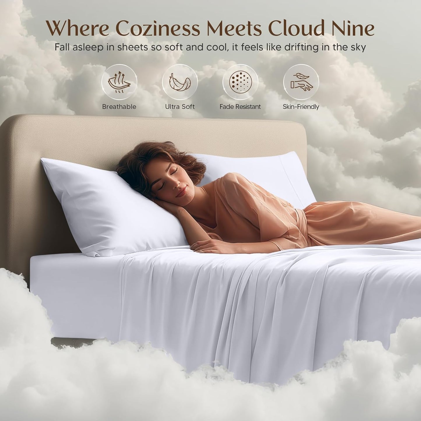 Utopia Bedding Queen Bed Sheet Set - Soft Brushed Microfiber | 4-Piece, Fade & Shrinkage Resistant, White