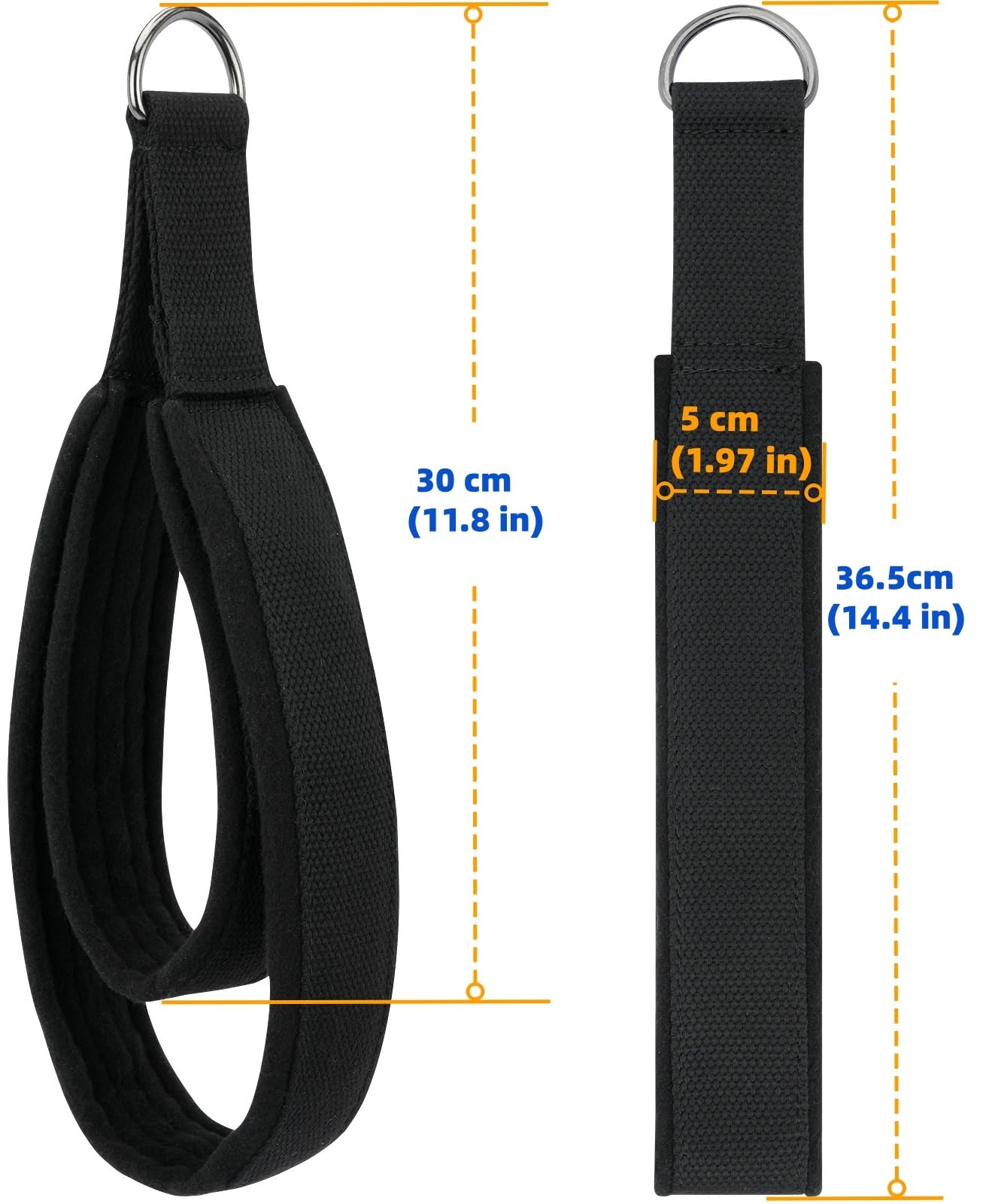 QSYZAIL 2Pcs Pilates Straps for Reformer Double Loop D-Ring for Home Gym Workout