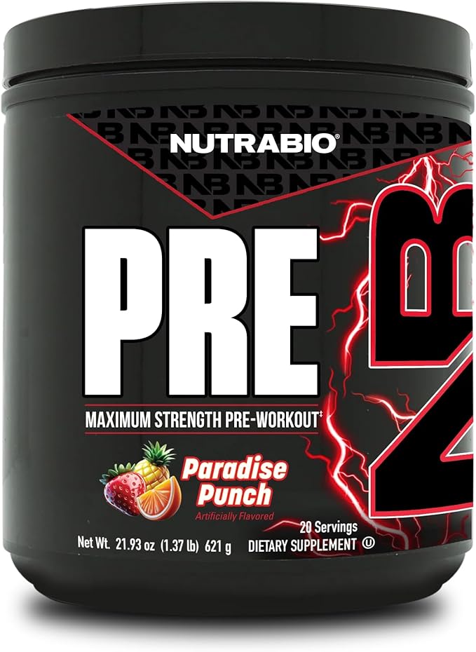 NutraBio Preworkout Powder, Paradise Punch| Explosive Energy, Laser Focus, Extreme Pumps| Pre Workout for Men & Women| Performance, Endurance, Power Complex, Caffeine, Electrolytes