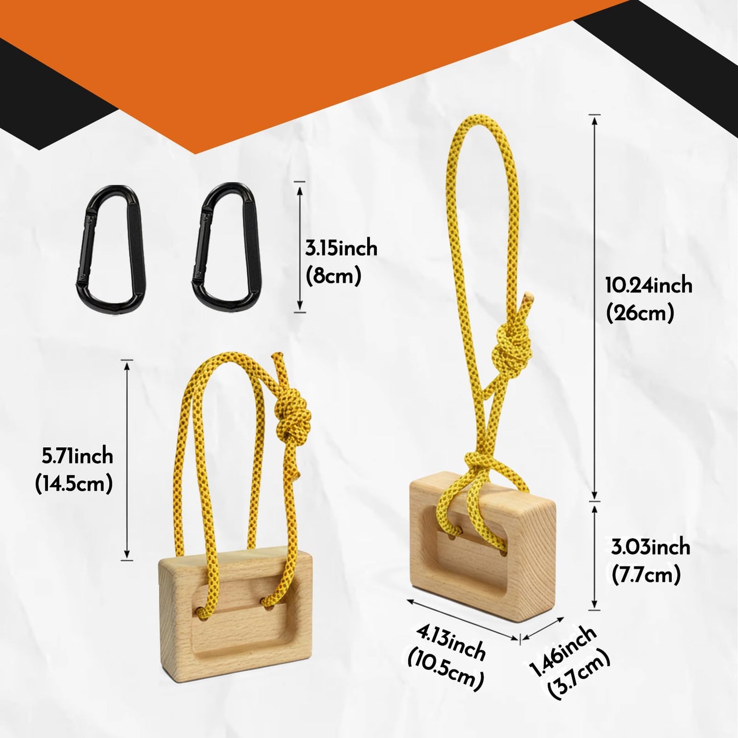 1 Pair Wooden Hangboard for Climbing Training – Dual-Pocket Grip Blocks for Finger Strength, Grip Power & Climbing Conditioning – Portable Beech Wood Fingerboard