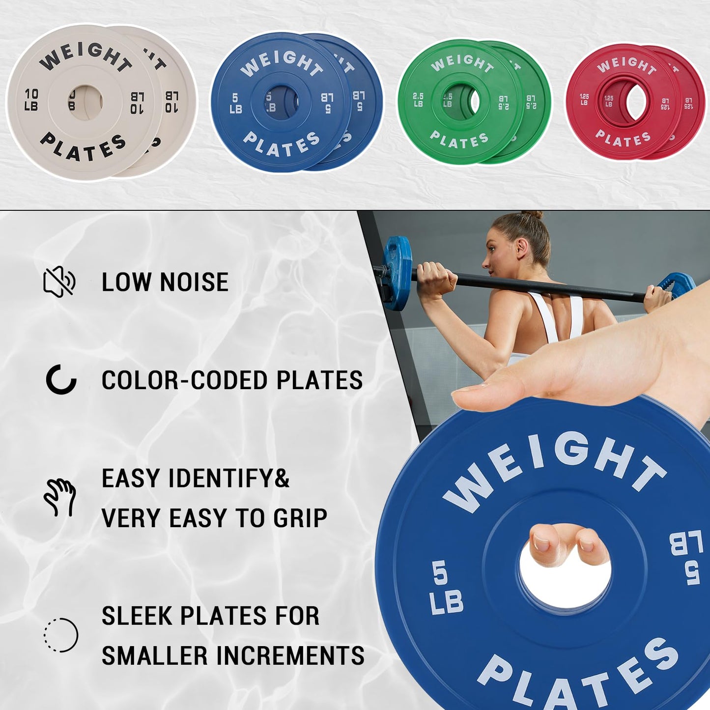 2.5 LBx 2PC Change Plates Fractional Weight Plates 2 in Bumper plates for Weight Lifting,Strength Training Gym Home,Rubber Coating