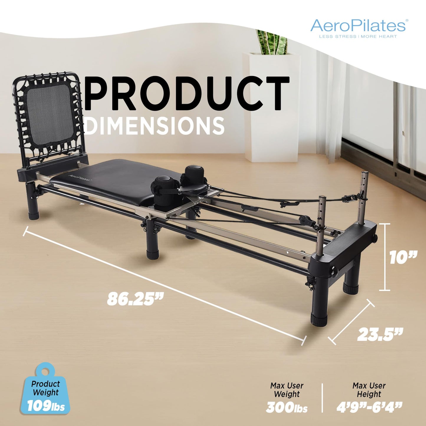 AeroPilates Pilates Reformer Machine, Home Gym Workout Equipment, Premier Studio 700 - Portable and Foldable Exercise Trainer for Strength, Resistance, and Fitness Training