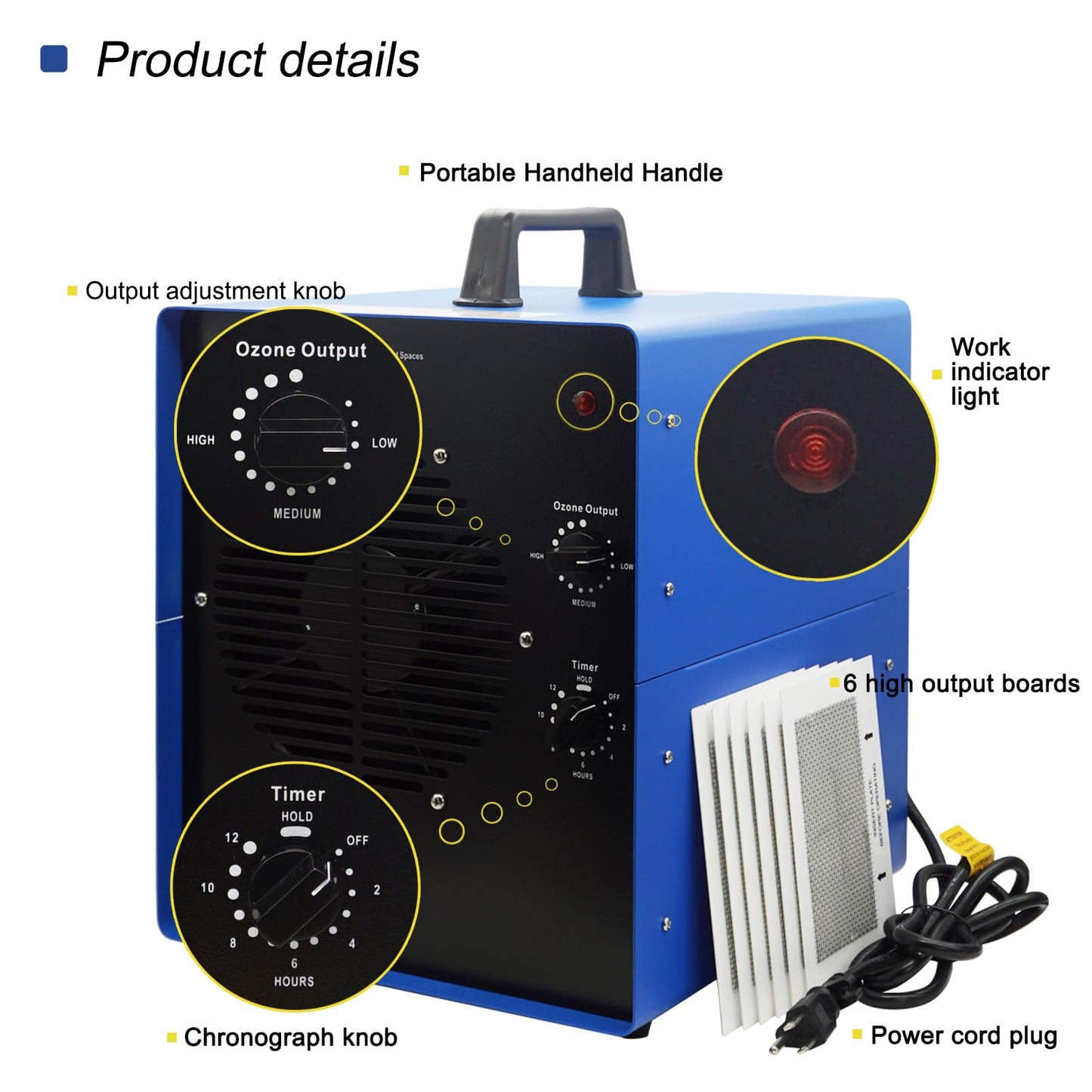 0zone Generator, 7000 Sq/Ft 0zone Machine Ionizer for Industrial, Commercial, Home, Car, Basement