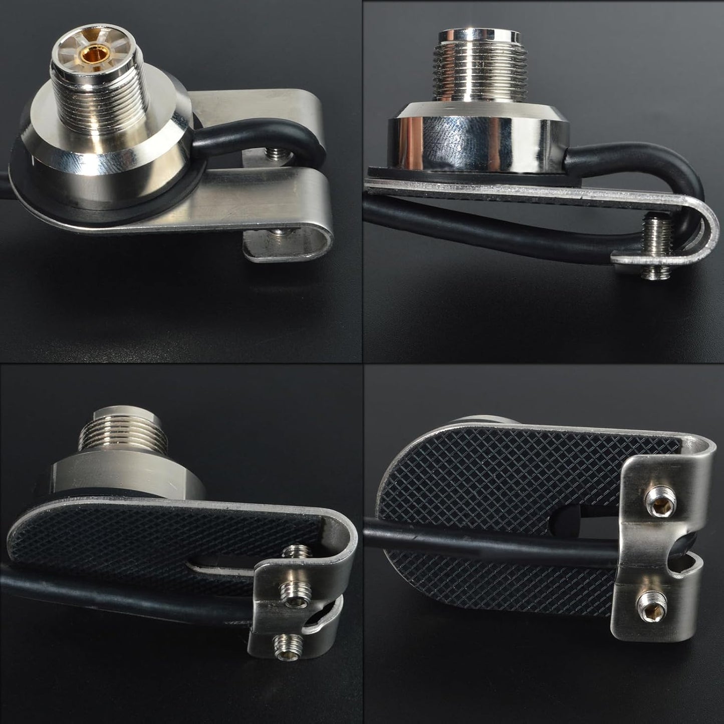 13Ft RG-58 PL-259 SO239 (TCJ-N6) HYS Heavy-Duty Trunk Lid Antenna Mount Bracket Base with Coax Cable, to UHF Connectors