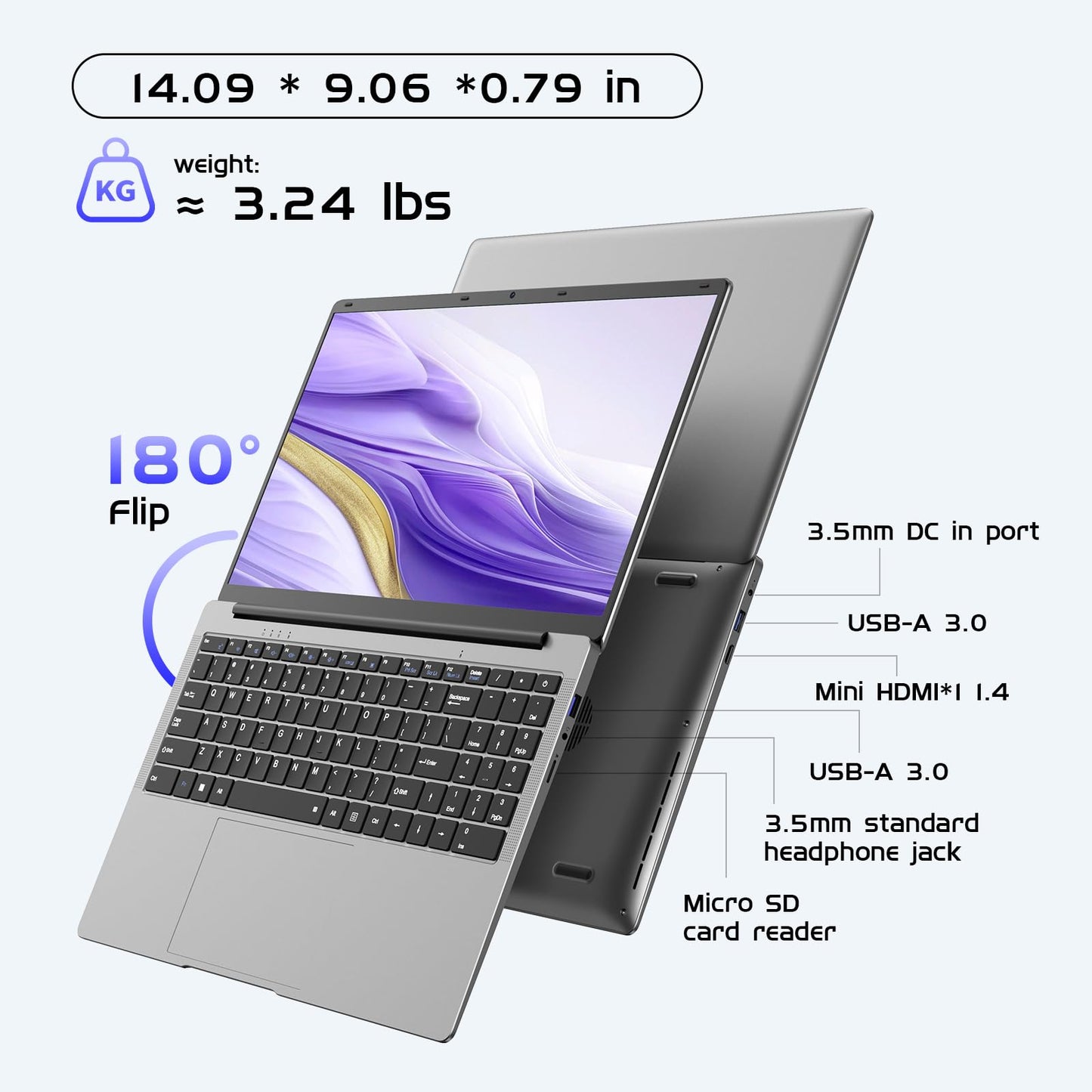 HYPERSTRIX Laptop Computer 15.6" Win11 Pro Laptops 8GB RAM 256GB SSD,Ms Office 365, 100% sRGB Screen, N4000 Processor, Notebook, Dual Band WiFi5, BT4.2, USB-A, HDMI,FHD 1920 * 1080 Display,Silver