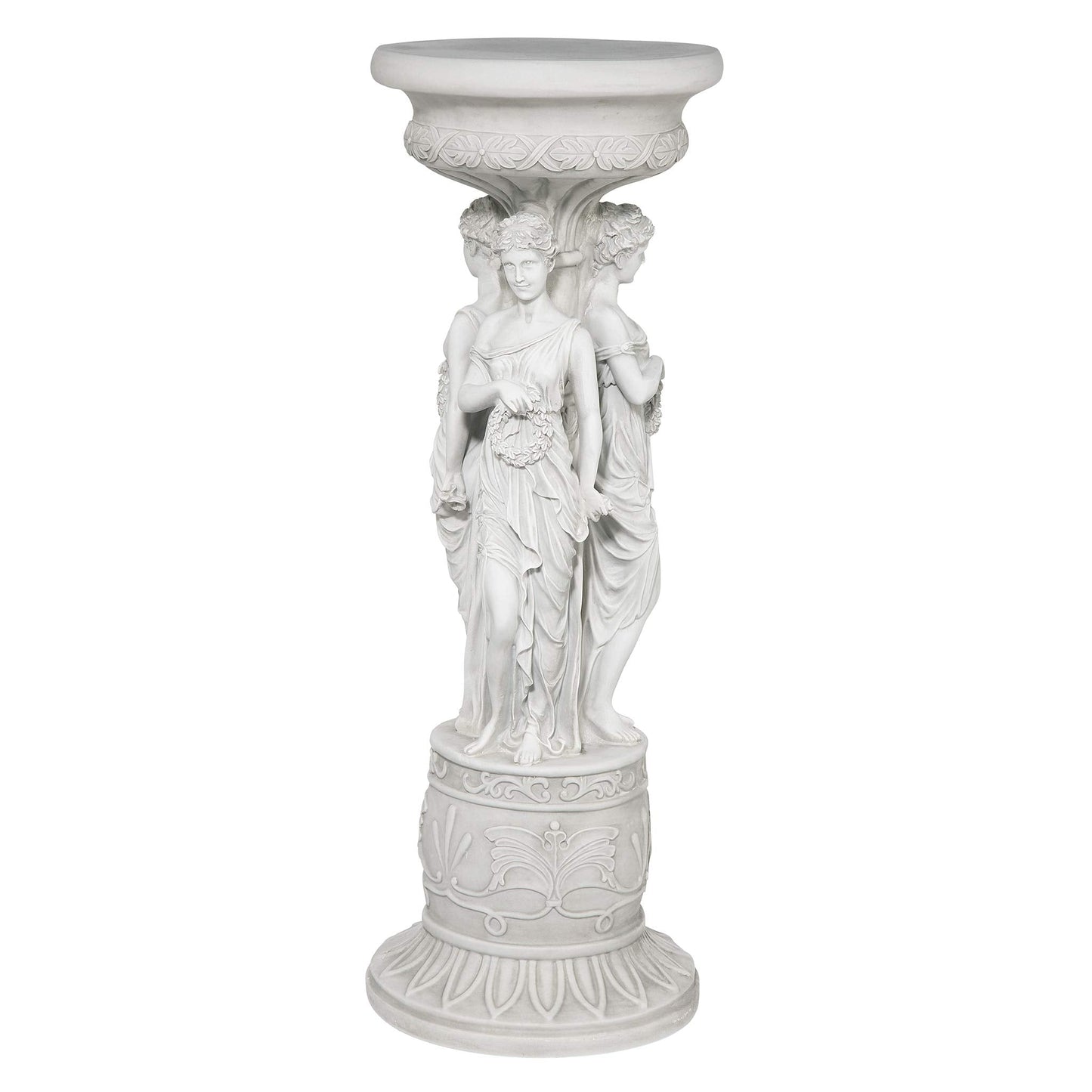 Design Toscano KY992 Chatsworth Manor Neoclassical Pedestal Column Plant Stand, Antique Stone