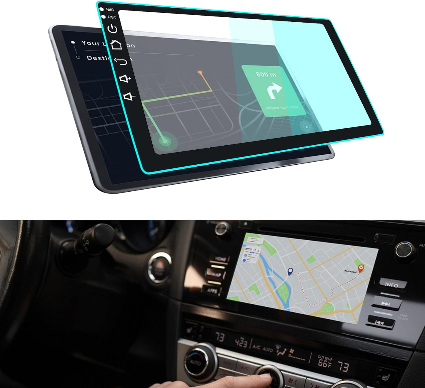 Lecctso 9inches) Car Navigation Screen Protector, Car Screen Tempered Glass Protector, Car Touchscreen Protector, Car