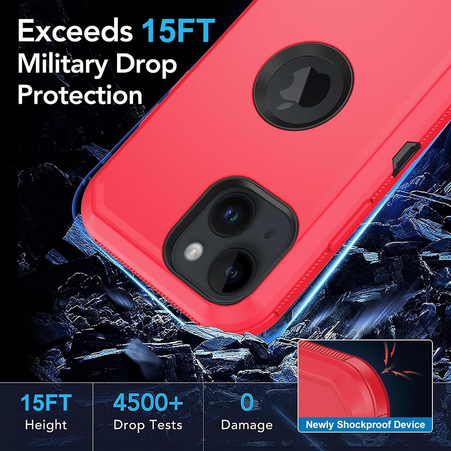 Aimoll-88 15 3 15 for iPhone Case, with Built in Screen Protector Heavy Duty Drop Protection,Full Body Layer Rugged