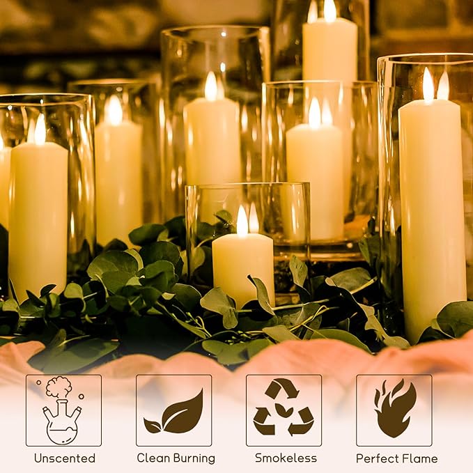 72PC White Pillar Candles Bulk 2 in x 3, 6, 8 Inch Long Burning Wax Pillar Candles Unscented Smokeless Dripless for Wedding Centerpieces Spa Lantern Fireplace Home Festival Party Decor