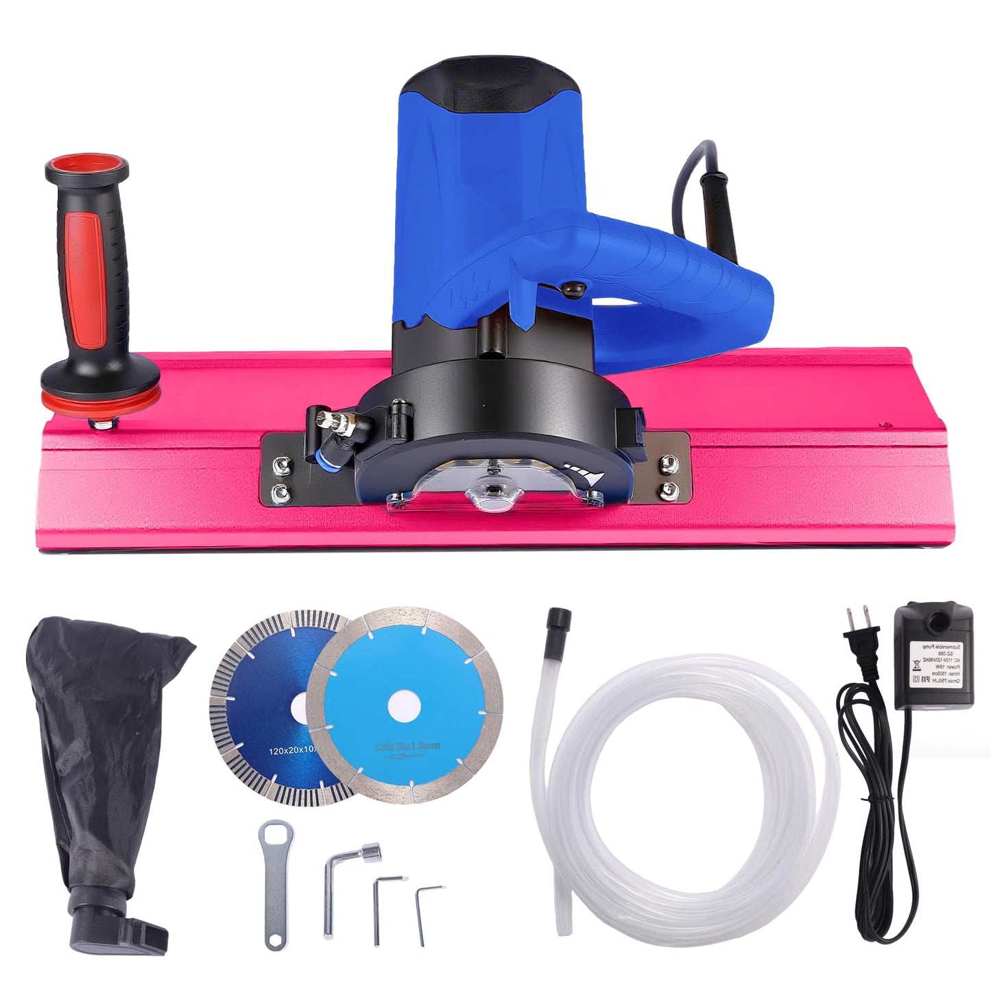 Tile Beveling Tool, 43° Chamfer Machine with 16-Roller Base, Water Cooling & Dust Bag, Edge Bevel Cutter for Porcelain, Ceramic Tile, Marble & Stone