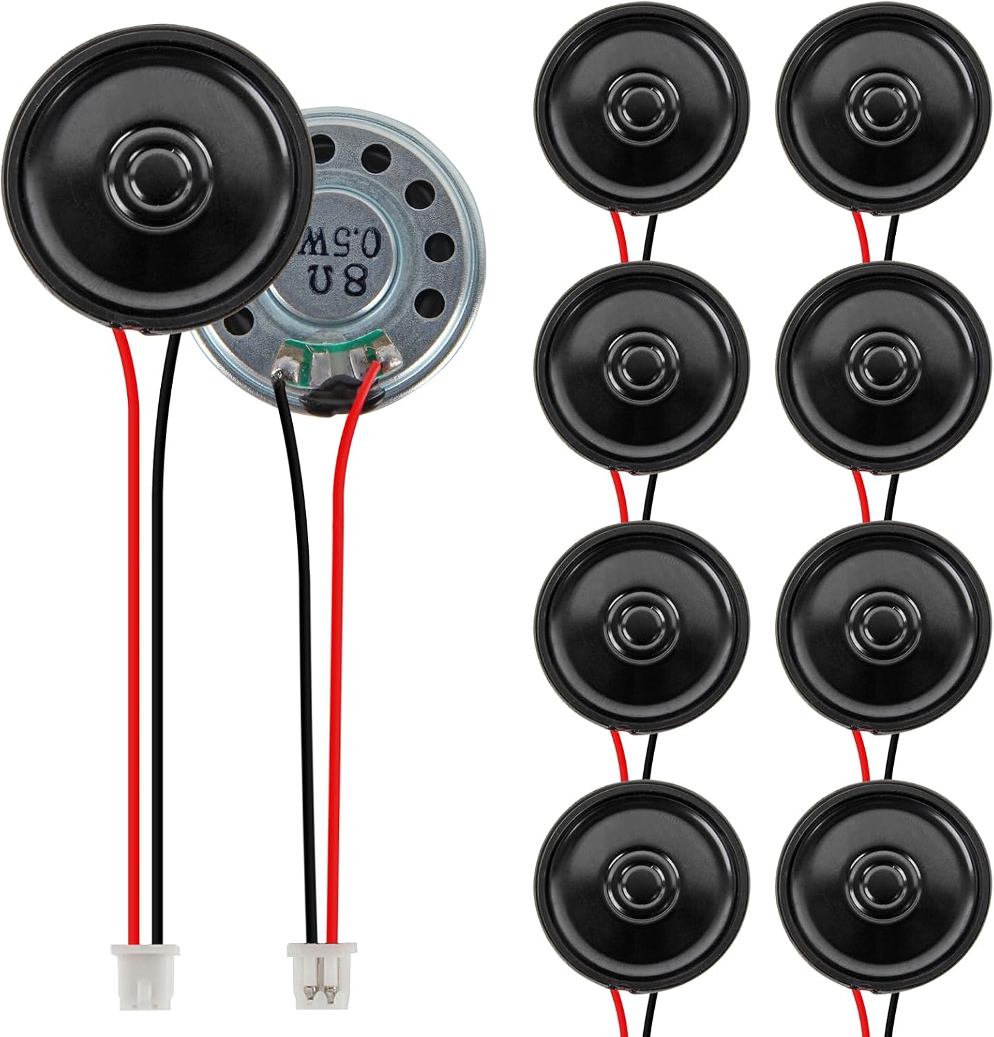 DWEII 10PCS 8 8R 0.5W 30mm JST-PH1.25mm-2 Ohm Ultra-Thin Horn Mini DIY Speaker Speaker with pin Interface for Mini
