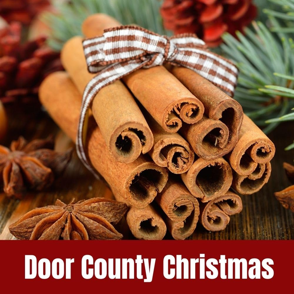 Door County Coffee Door County Christmas DECAF Flavored Coffee Ground - 8 oz Bag - Holiday Seasonal - Medium Roast - 100% Specialty Arabica - Cinnamon & Spice Flavor