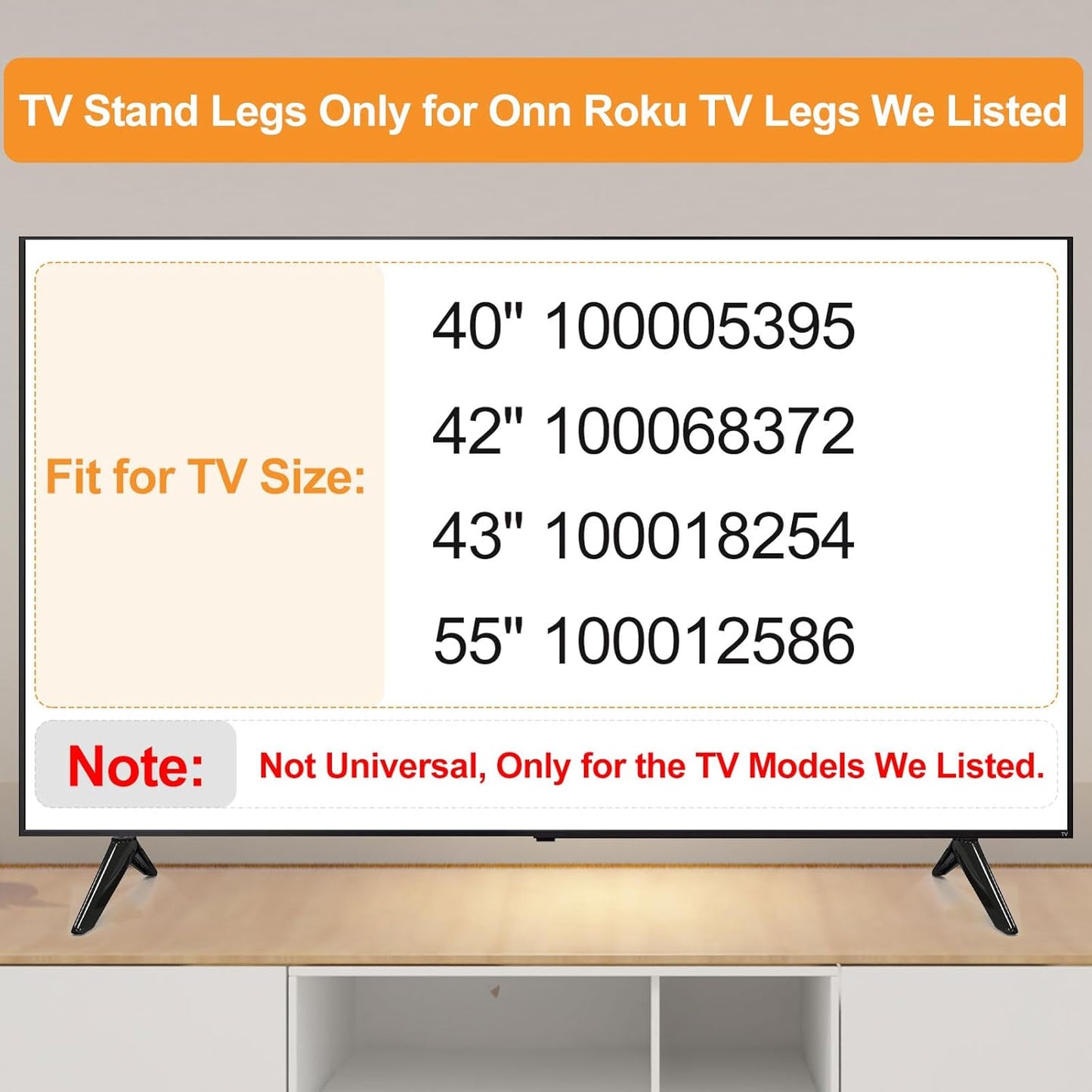Yaotieci 100005395 100068372 100018254 100012586 Base Stand Compatible with Onn Roku TV, Only for Onn Roku TV Models