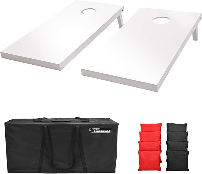GoSports 4 ft x 2 ft Regulation Size Wooden Cornhole Boards Set - Includes Carrying Case and Over 100 Optional Bean Bag Colors
