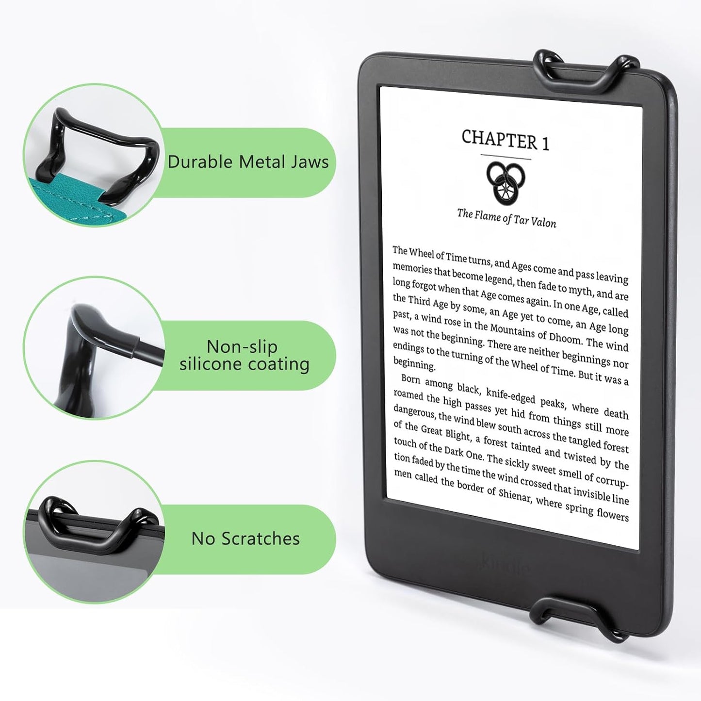 CoBak 6-7.5" Secure Hand Strap for Kindle and Tablets - Versatile and Lightweight Finger Grip Holder for Kindle